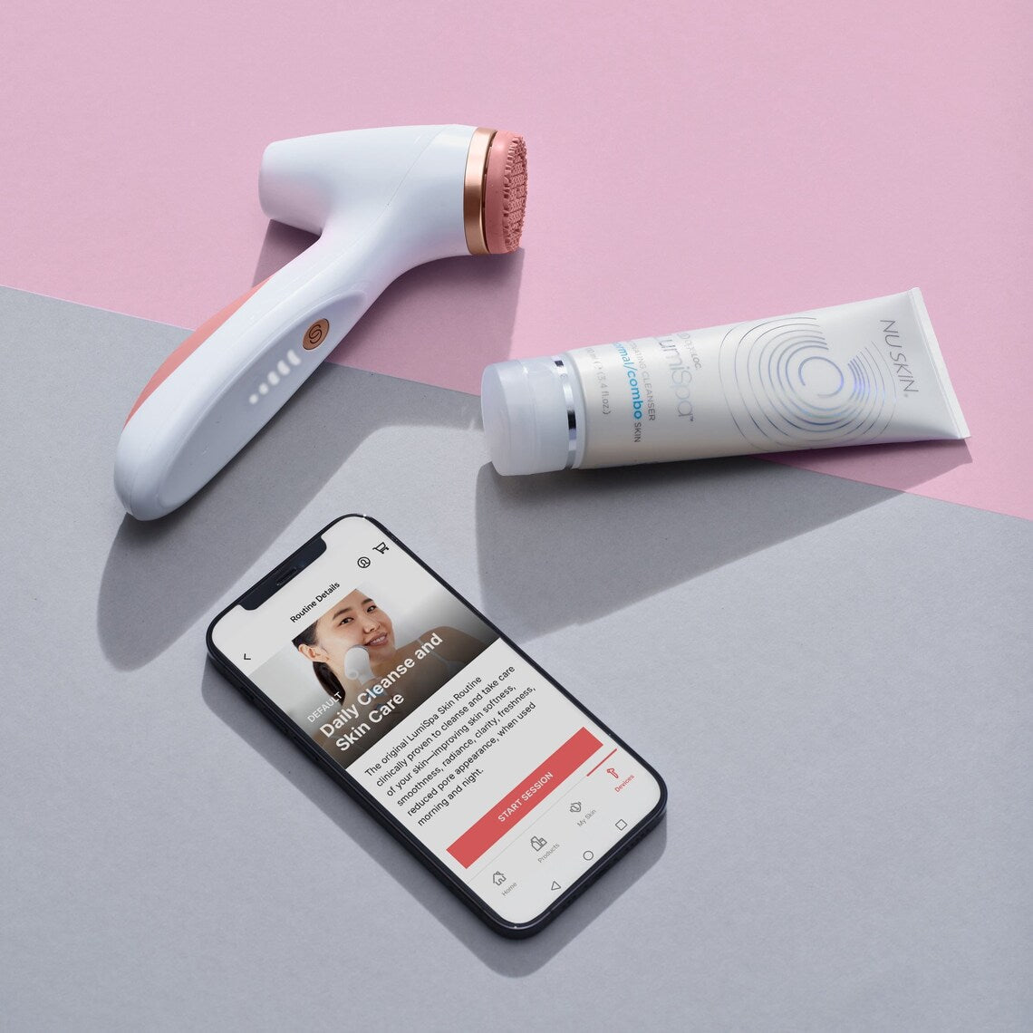 Nu Skin Lumispa IO Rose Gold avec un choix de nettoyant gratuit