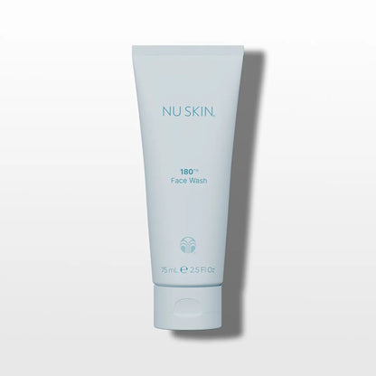 Tube of NU SKIN 180 Face Wash on a light gray background