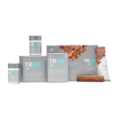 TRME supplement products including containers and packaging on a white background