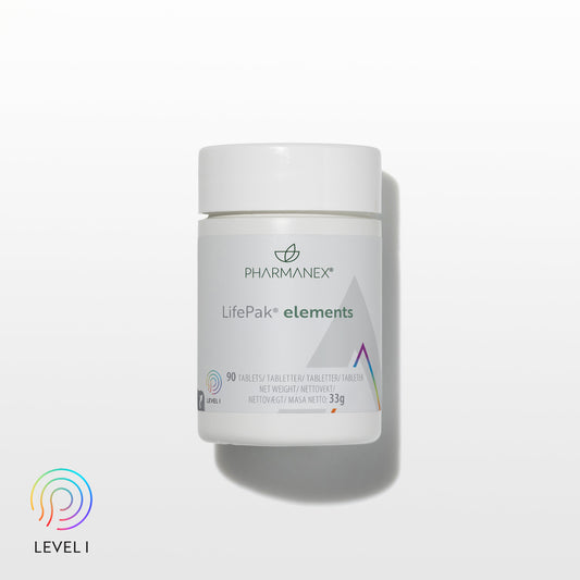 Pharmanex LifePak elements supplement container on a white background