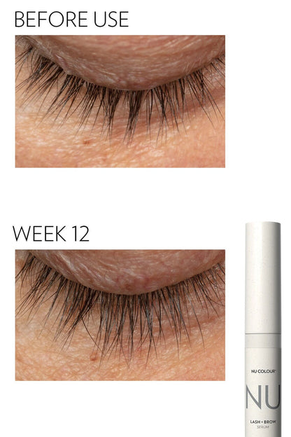 Des cils et des sourcils plus longs et plus fournis avec le Nu Color Lash + Brow Serum