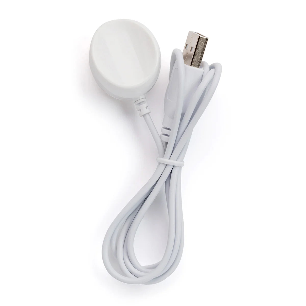 ageLOC Boost magnetic charger with a USB cable on a white background