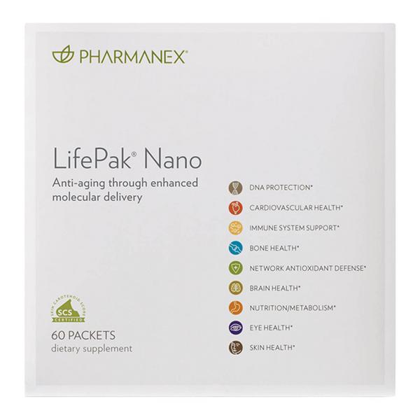 Pharmanex LifePak Nano dietary supplement packaging on a white background