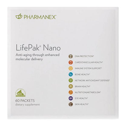Pharmanex LifePak Nano dietary supplement packaging on a white background